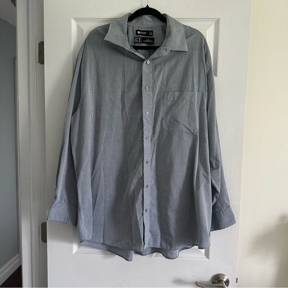 Size 18 1/2 Haggar Clothing Lightweight Grey Long Sleeve Dress Shirt - Picture 1 of 4